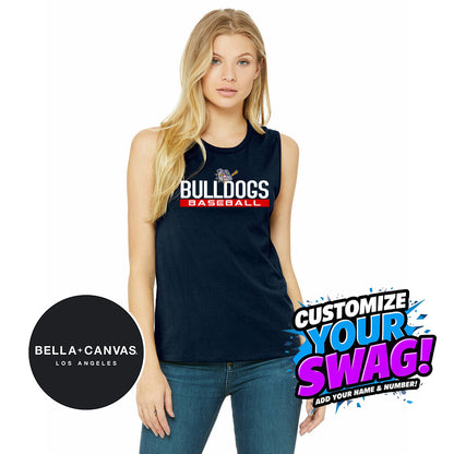 Bella + Canvas B6003 Women's Jersey Muscle Tank - Bloomingdale Bulldogs Baseball