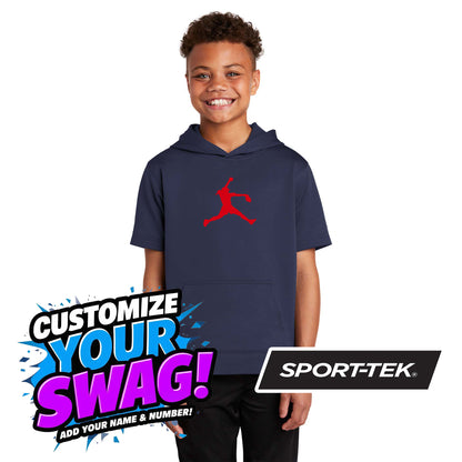 Sport-Tek Youth Sport-Wick Fleece Short Sleeve Hooded Pullover YST251 - KY Rockers Softball