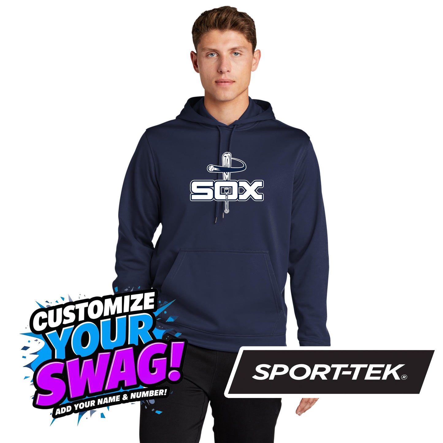 Sport-Tek Sport-Wick Fleece Hooded Pullover F244 - East Coast Sox Baseball