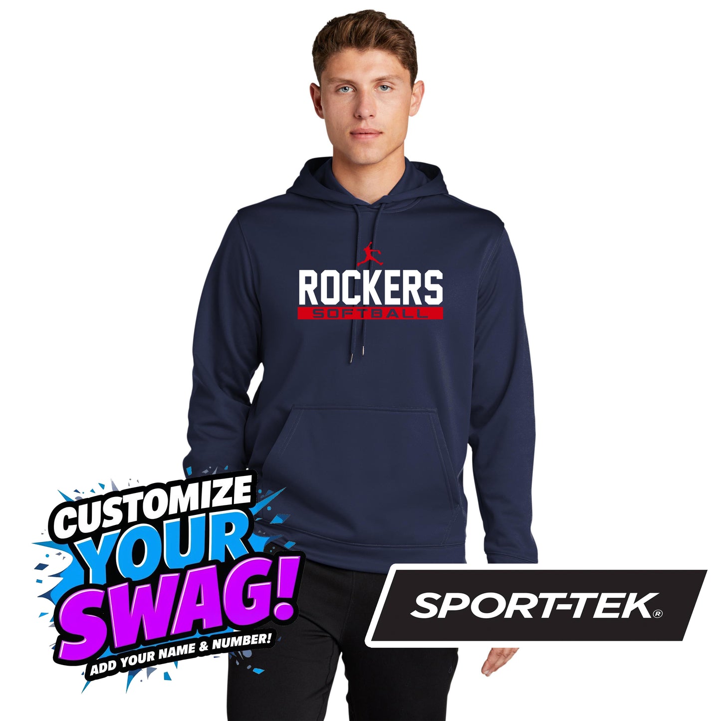 Sport-Tek Sport-Wick Fleece Hooded Pullover F244 - KY Rockers Softball