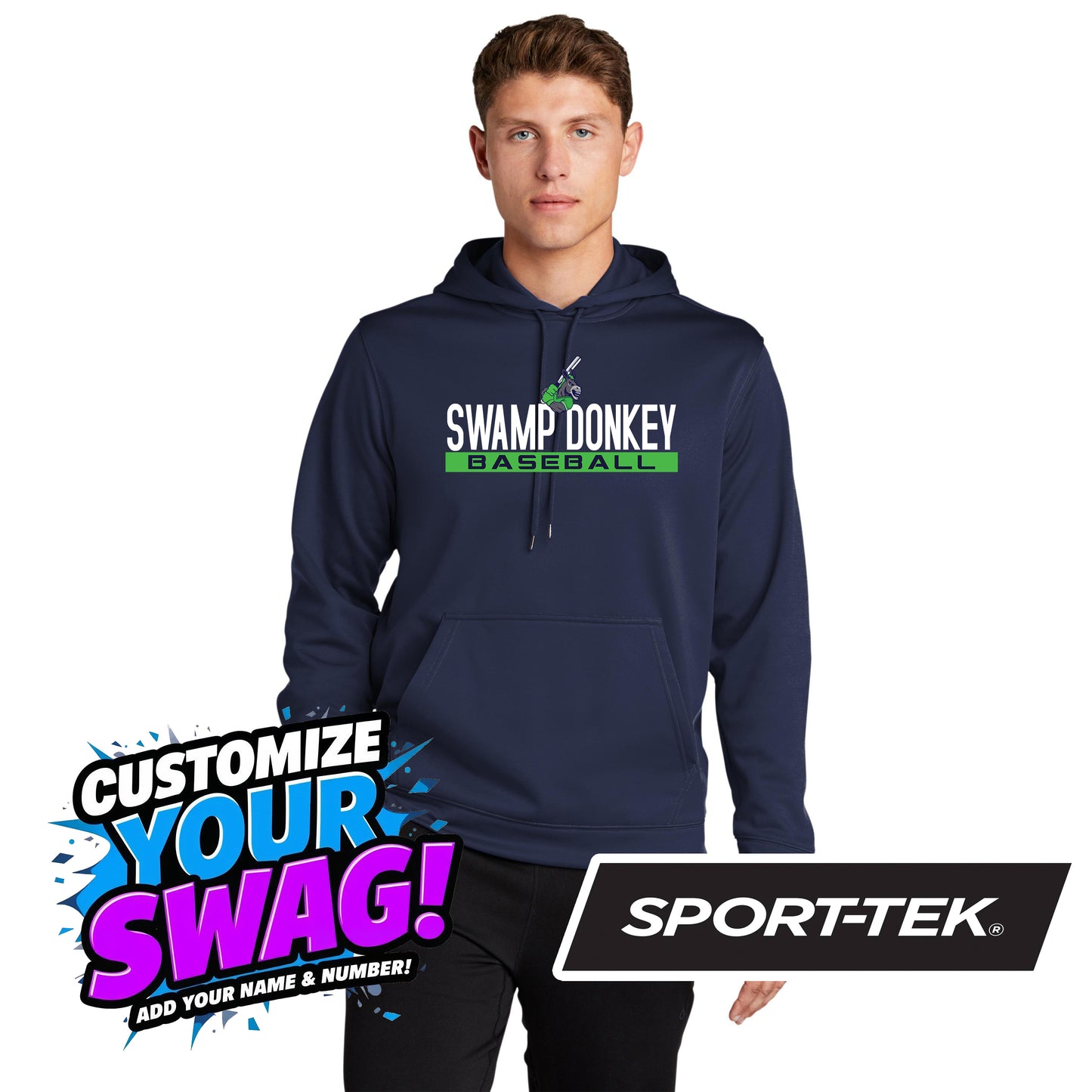 Sport-Tek Sport-Wick Fleece Hooded Pullover F244 - OBP Swamp Donkeys