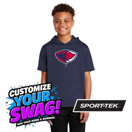 Sport-Tek Youth Sport-Wick Fleece Short Sleeve Hooded Pullover YST251 - Pasco Stingers Baseball