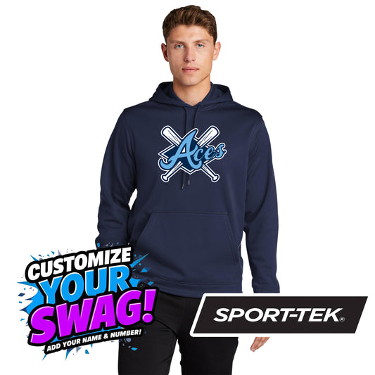 Sport-Tek Sport-Wick Fleece Hooded Pullover F244 - Aces Baseball