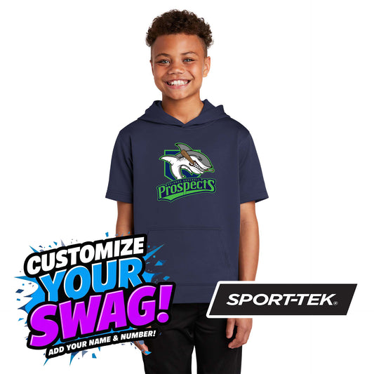 Sport-Tek Youth Sport-Wick Fleece Short Sleeve Hooded Pullover YST251 - OBP Land Sharks