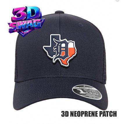 Dallas Tigers - 3D PATCH TEAM HATS - Flexfit 110M Mesh Hat
