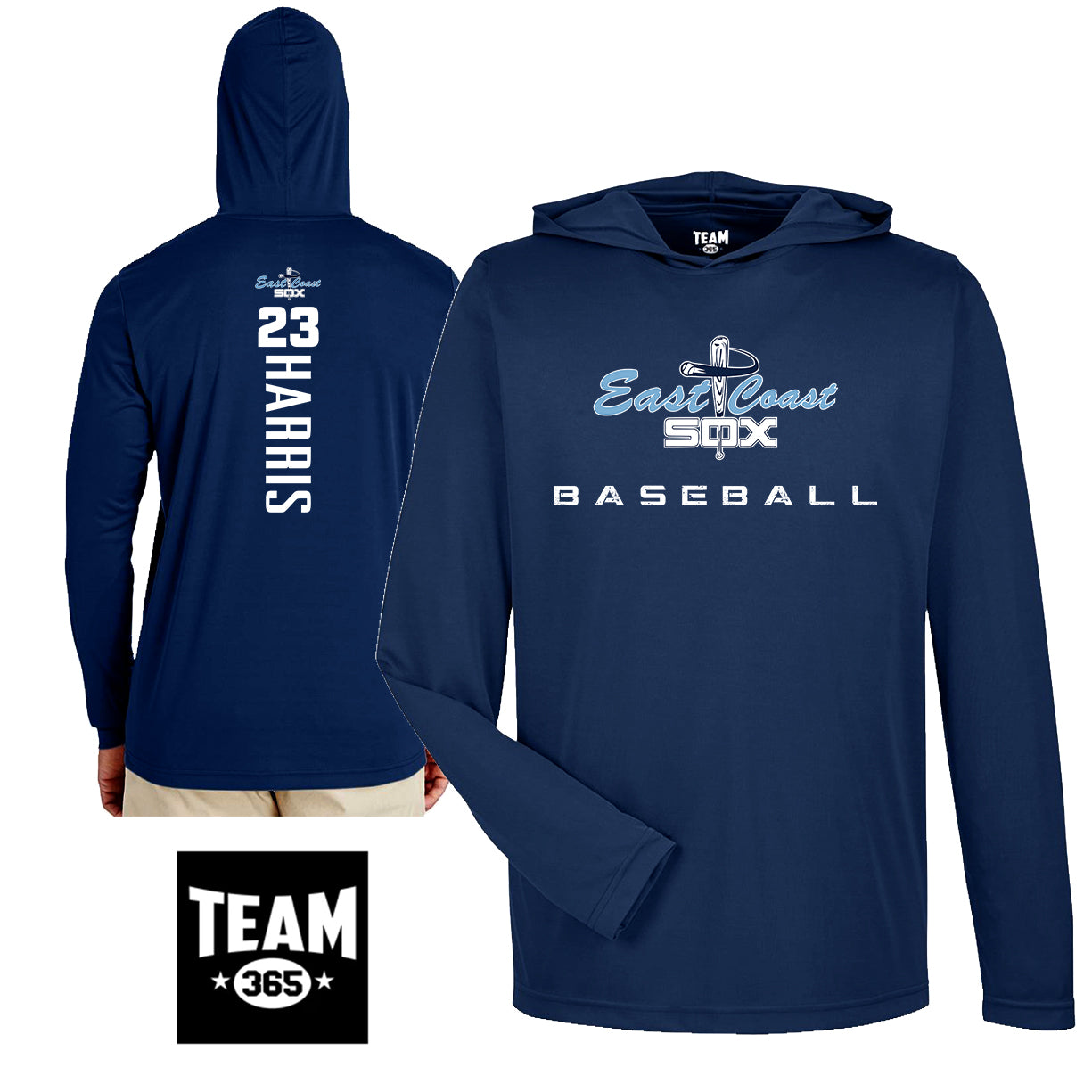 Team 365 Youth & Men's Zone Performance Hoodie - East Coast Sox Baseball