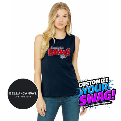 Bella + Canvas B6003 Women's Jersey Muscle Tank - Bloomingdale Bulldogs Baseball