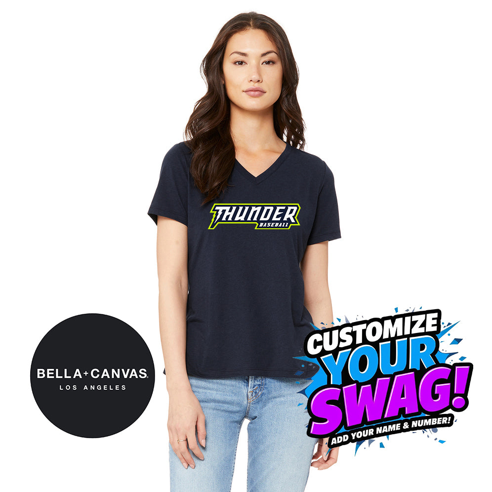 Bella + Canvas 6415 Ladies' Relaxed Triblend V-Neck T-Shirt - Ponte Vedra Thunder Baseball