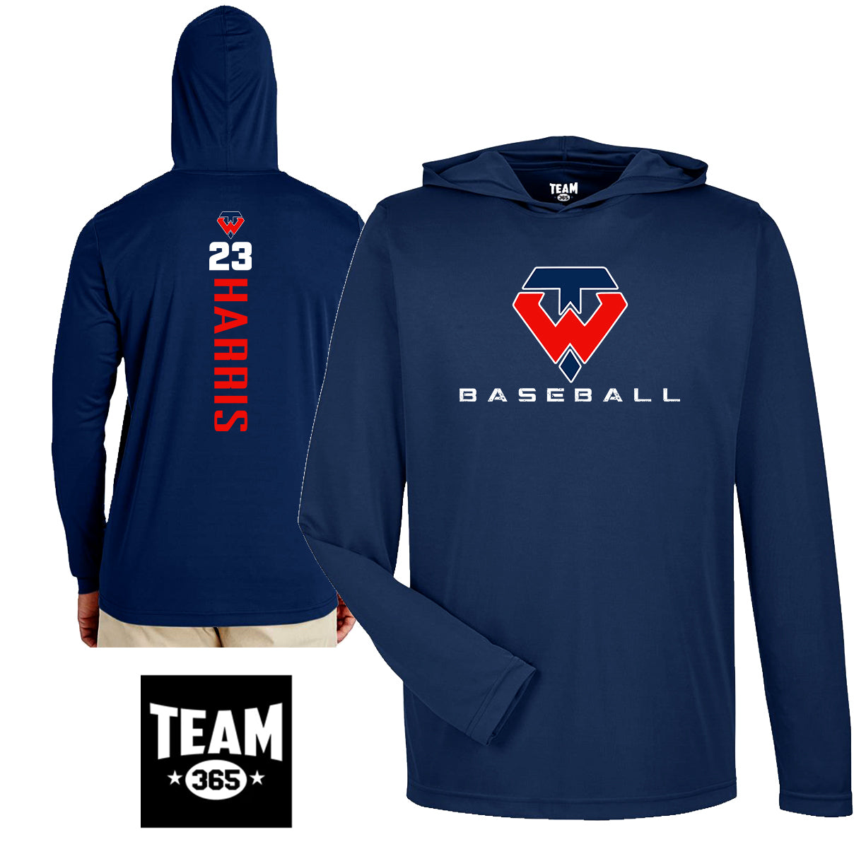 Team 365 Youth & Men's Zone Performance Hoodie - Tampa Warriors Baseball