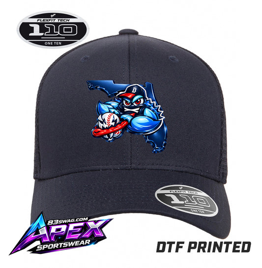 APEX Flexfit 110M Adult 110reg Mesh Cap DTF PRINTED - FCA Blueclaws Baseball