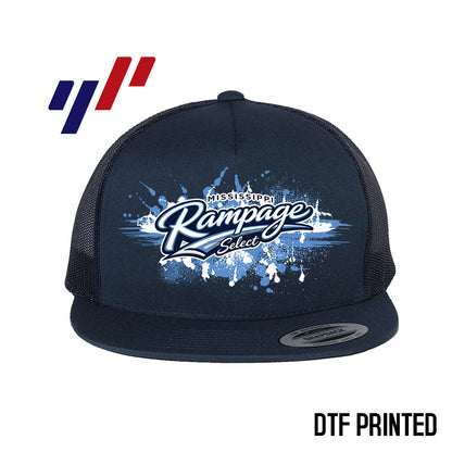 Yupoong 6006 Adult 5-Panel Classic Trucker Hat - DTF PRINTED - Mississippi Rampage Select Softball
