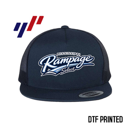 Yupoong 6006 Adult 5-Panel Classic Trucker Hat - DTF PRINTED - Mississippi Rampage Select Softball