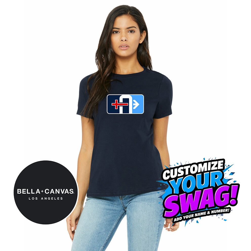 Bella + Canvas B6400 Women's Relaxed Jersey Short-Sleeve T-Shirt - Arrows Baseball