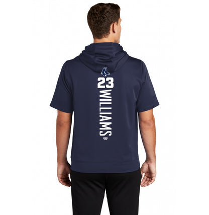 Sport-Tek Sport-Wick Fleece Short Sleeve Hooded Pullover ST251 - Blue Sox Baseball