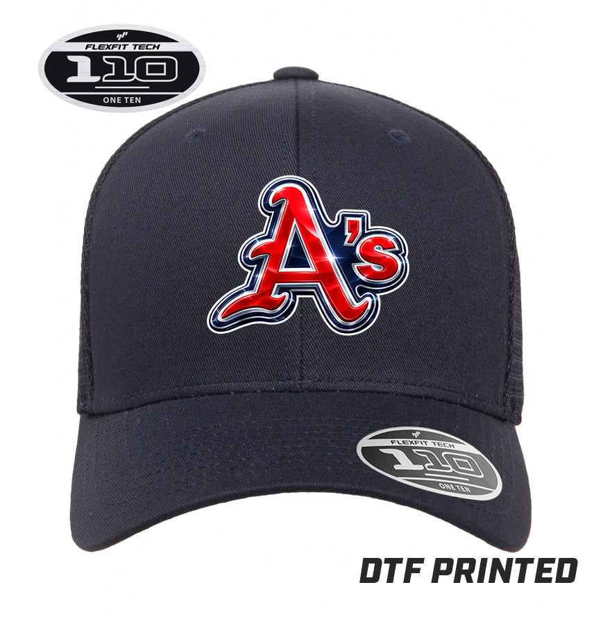 Flexfit 110M Adult 110reg Mesh Cap DTF PRINTED - Little Rock A's Baseball