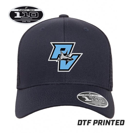 Flexfit 110M Adult 110reg Mesh Cap DTF PRINTED - PVAA Sharks Baseball