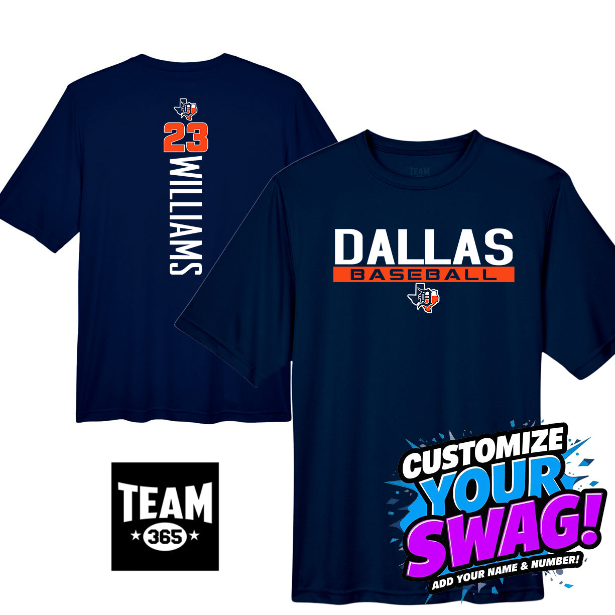GAME TIME - Team 365 Youth & Men's Zone Performance T-Shirt - Dallas Tigers Baseball