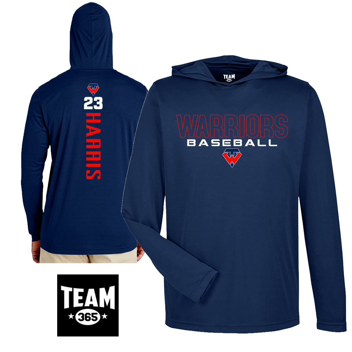 Team 365 Youth & Men's Zone Performance Hoodie - Tampa Warriors Baseball