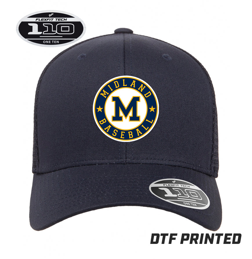Flexfit 110M Adult 110reg Mesh Cap DTF PRINTED - Midland Baseball