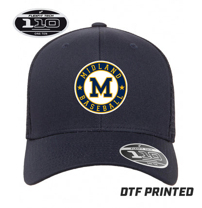 Flexfit 110M Adult 110reg Mesh Cap DTF PRINTED - Midland Baseball