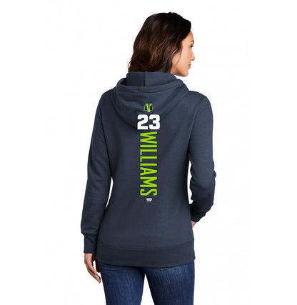 Port & Company Women's Core Fleece Pullover Hooded Sweatshirt LPC78H - VB Bombers Baseball