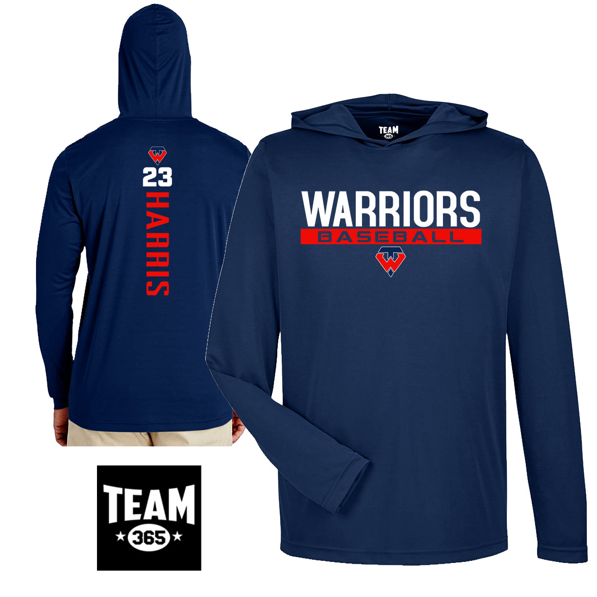 Team 365 Youth & Men's Zone Performance Hoodie - Tampa Warriors Baseball