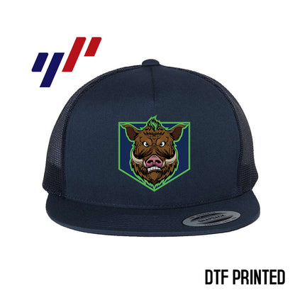 Yupoong 6006 Adult 5-Panel Classic Trucker Hat - DTF PRINTED - OBP - War Hogs