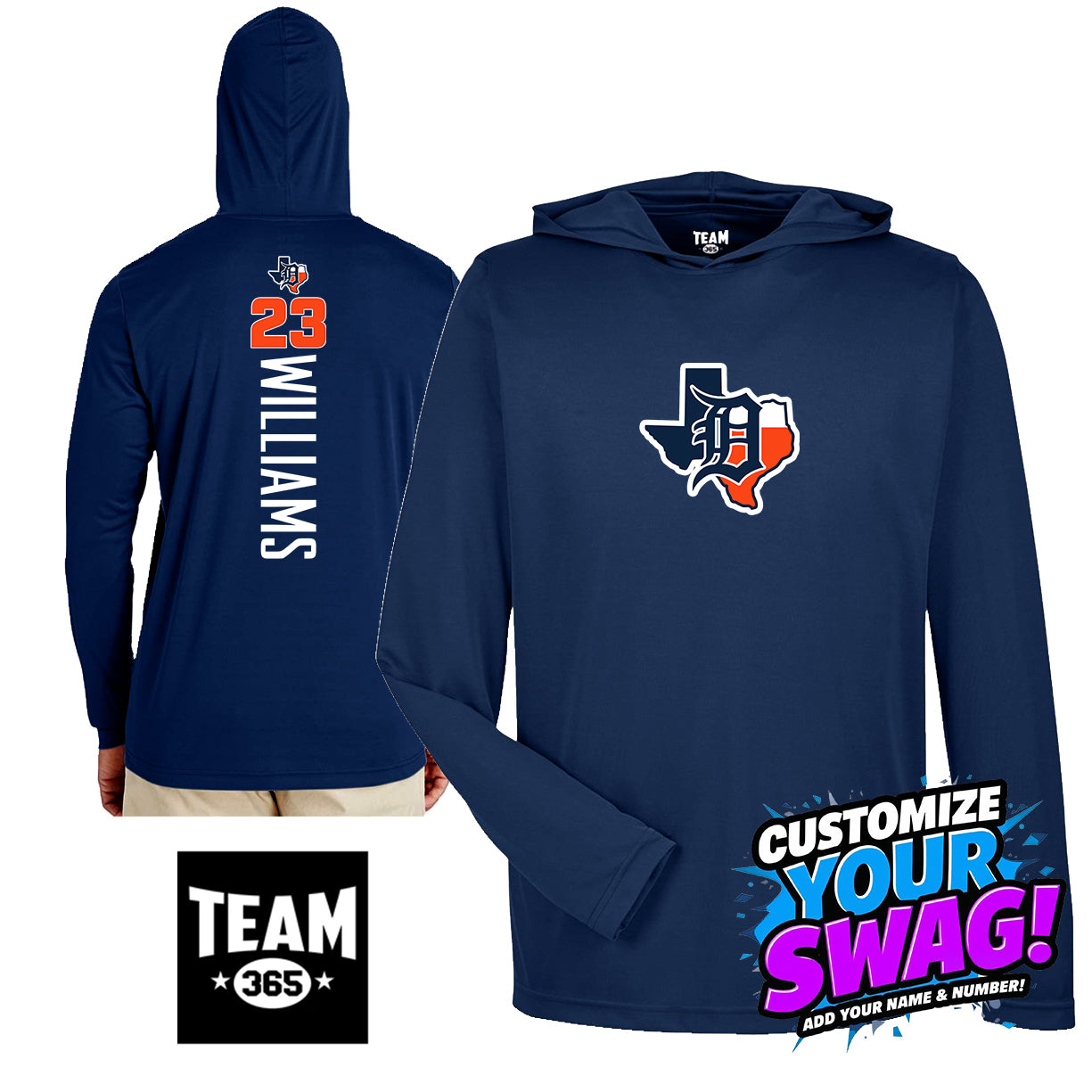 GAME TIME - Team 365 Youth & Men's Zone Performance Hoodie - Dallas Tigers Baseball