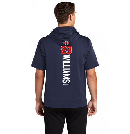 Sport-Tek Sport-Wick Fleece Short Sleeve Hooded Pullover ST251 -Arrows Baseball