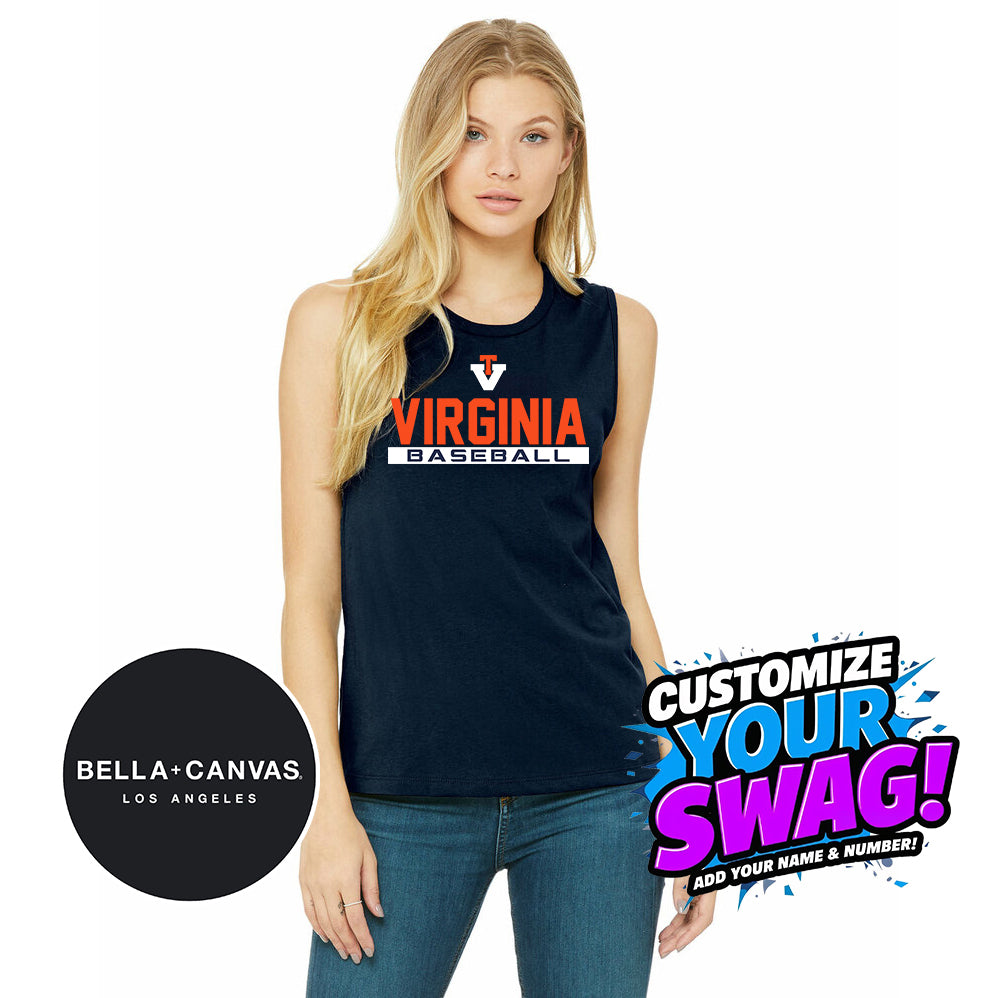 Bella + Canvas B6003 Women's Jersey Muscle Tank - Team Virginia Baseball