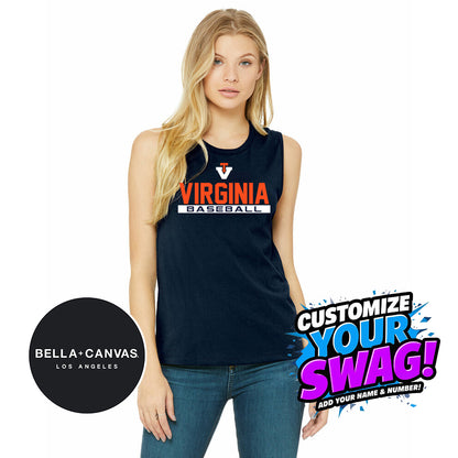 Bella + Canvas B6003 Women's Jersey Muscle Tank - Team Virginia Baseball