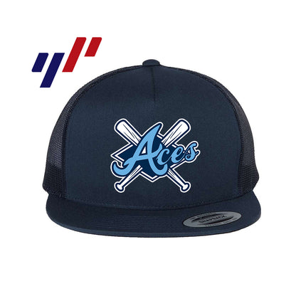 Yupoong 6006 Adult 5-Panel Classic Trucker Hat - DTF PRINTED - Aces Baseball