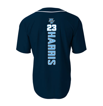 A4 Apparel N4184 Game Day Classic Baseball Jersey - PVAA Sharks