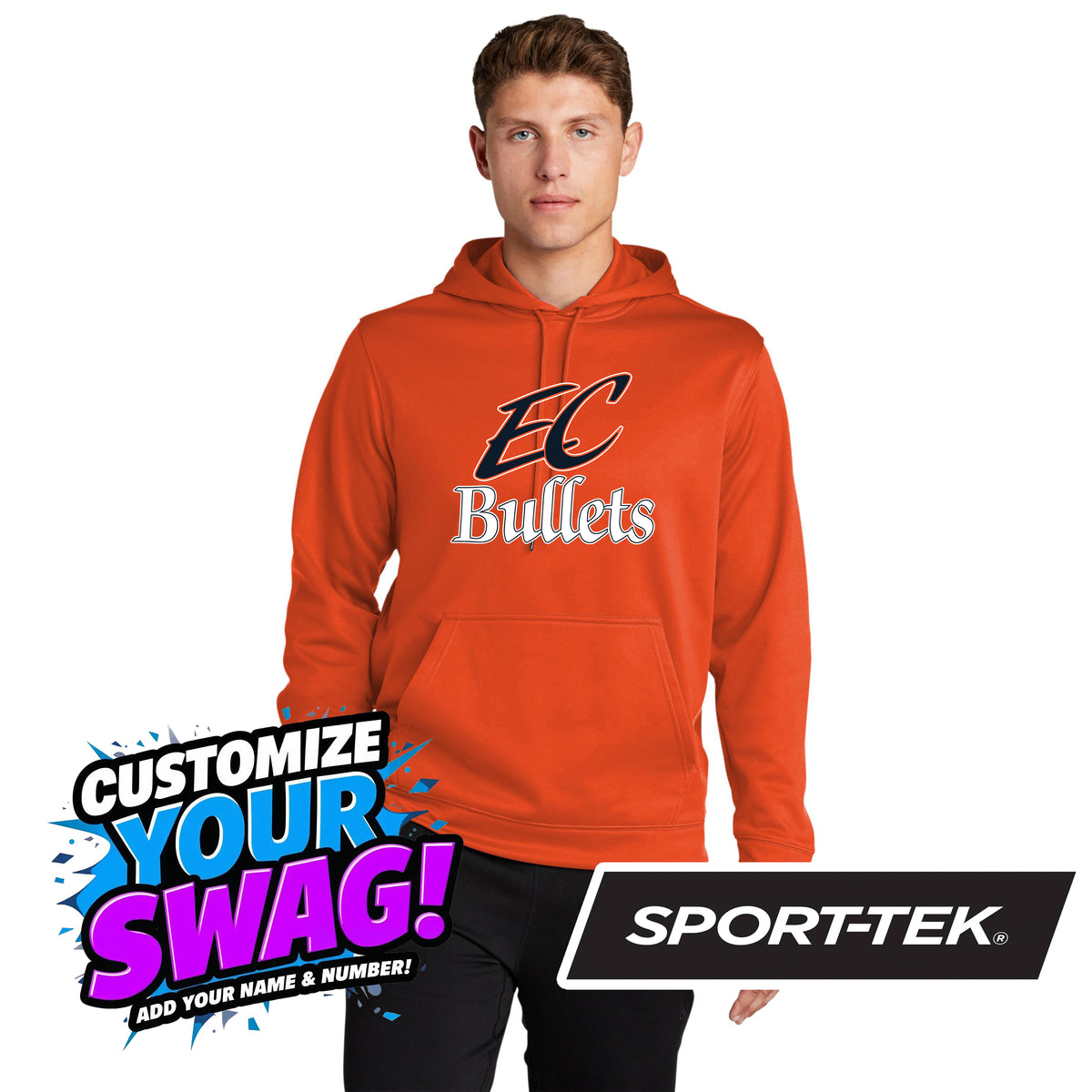 Sport-Tek Sport-Wick Fleece Hooded Pullover F244 - EC Bullets Softball