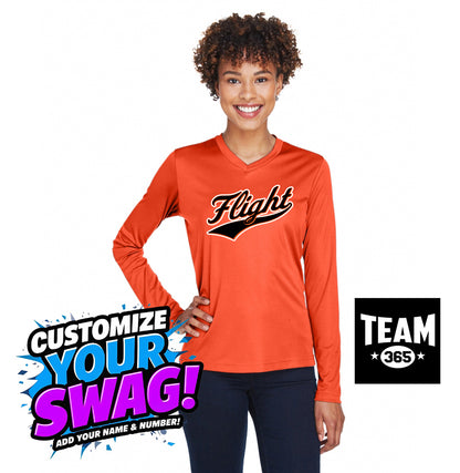 Team 365 TT11WL Women's Zone Performance Long-Sleeve T-Shirt - FCF Flight Baseball