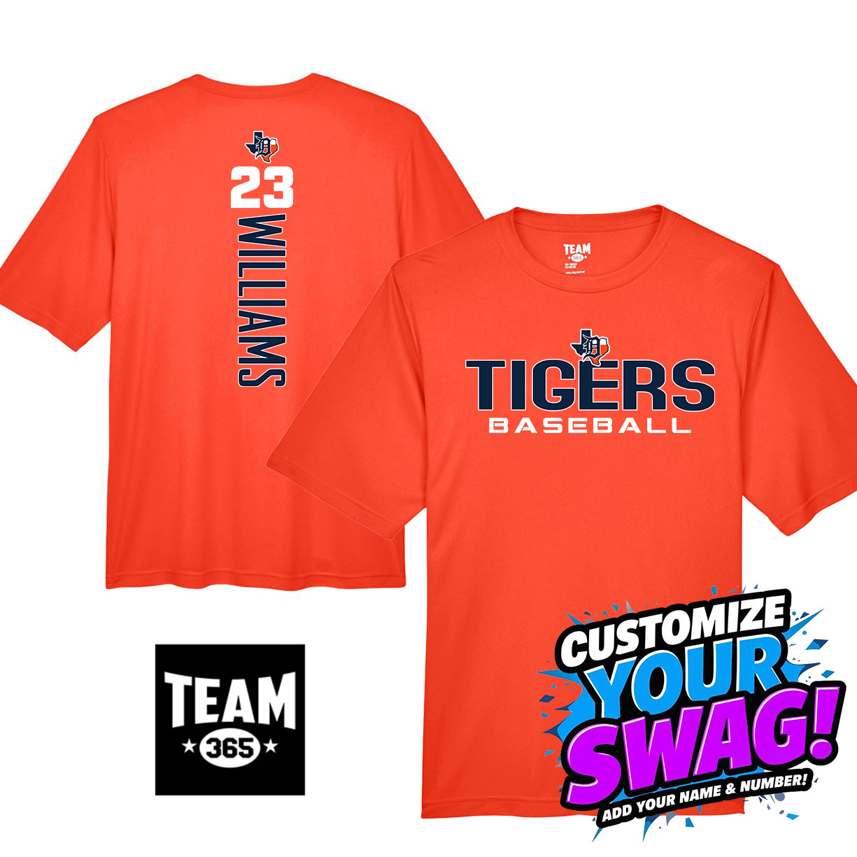 GAME TIME - Team 365 Youth & Men's Zone Performance T-Shirt - Dallas Tigers Baseball