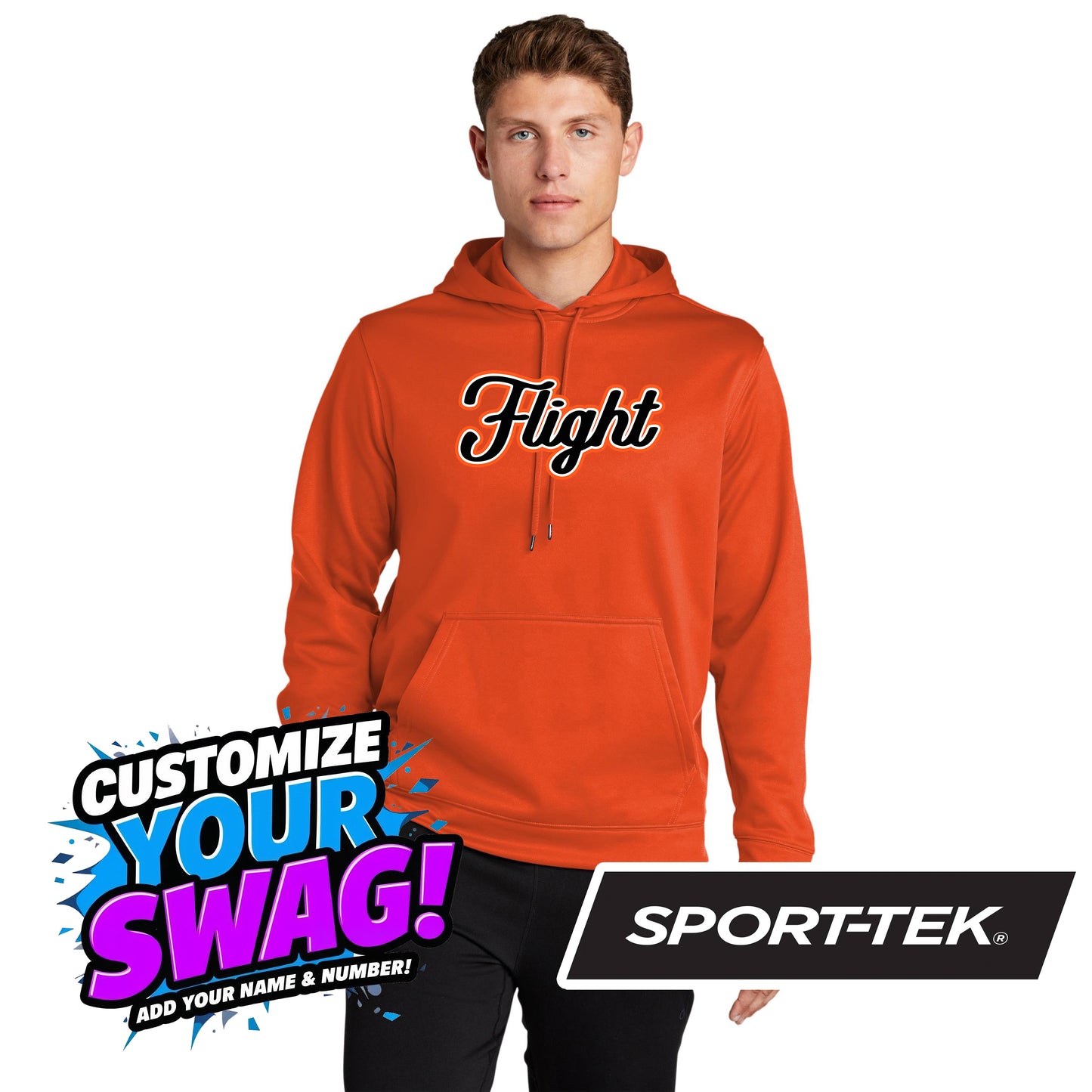 Sport-Tek Sport-Wick Fleece Hooded Pullover F244 - FCF Flight Baseball