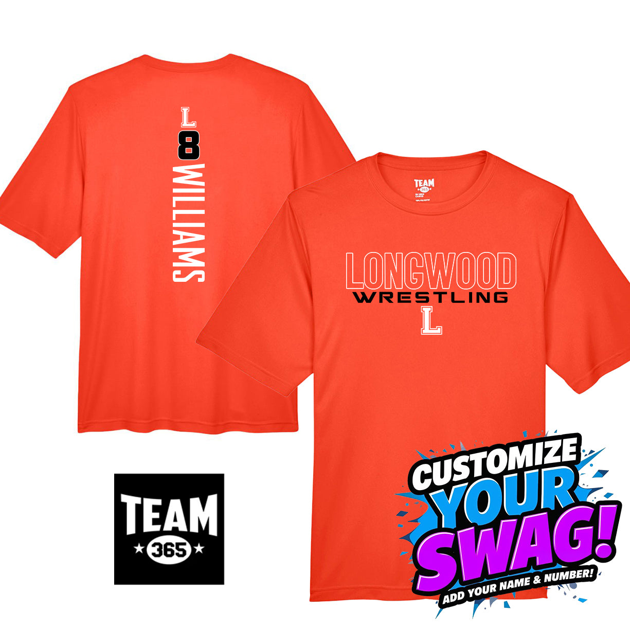 GAME TIME - Team 365 Youth & Men's Zone Performance T-Shirt - Longwood Wrestling