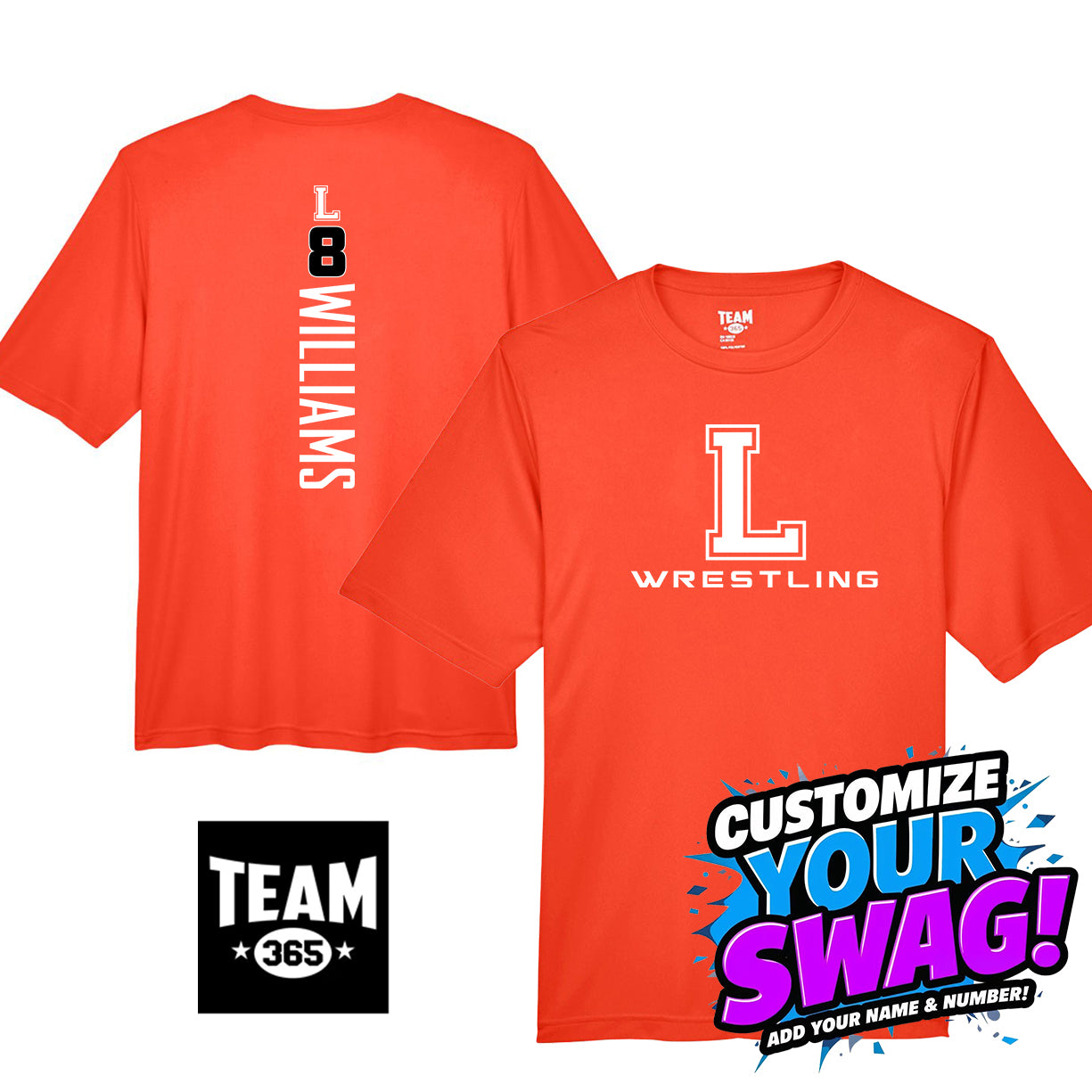 GAME TIME - Team 365 Youth & Men's Zone Performance T-Shirt - Longwood Wrestling