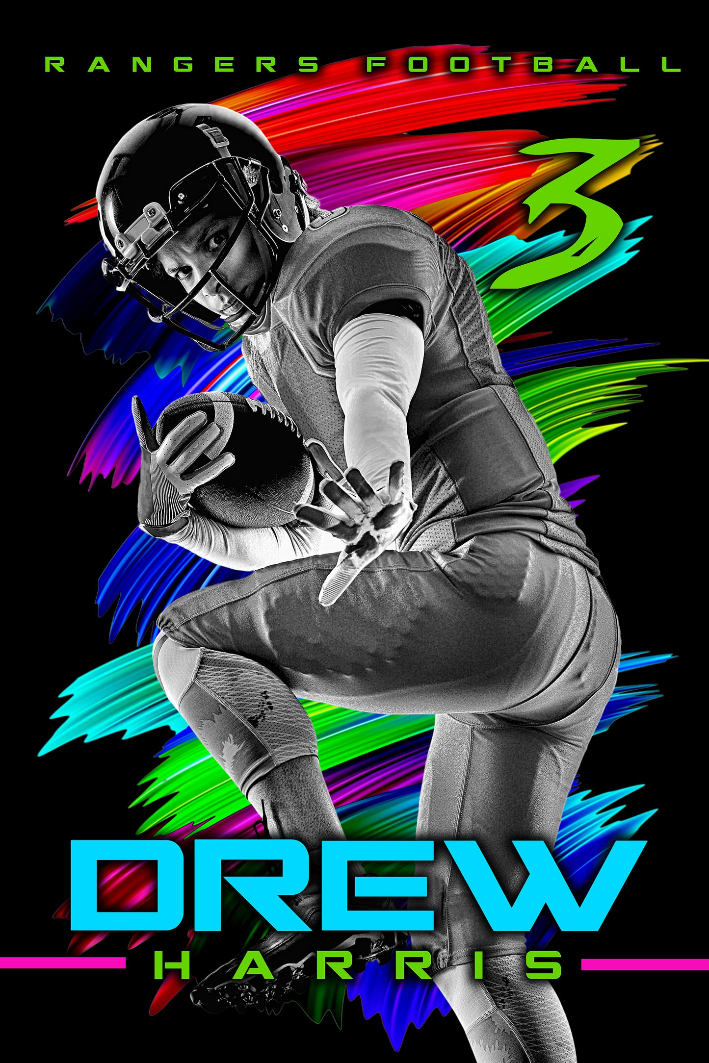 SPORTS POSTER/BANNER PHOTOSHOP TEMPLATE • PHOENIX RISING "NEON GLOW"