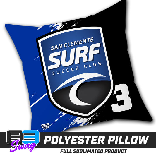Double Sided Polyester Square Pillow - San Clemente Surf Soccer Club