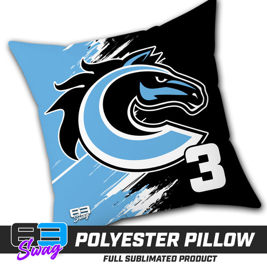 Double Sided Polyester Square Pillow - Colts Baseball