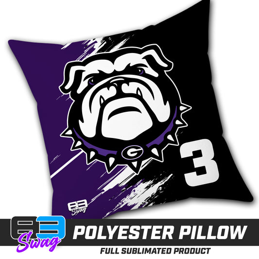 Double Sided Polyester Square Pillow - Geraldine Bulldogs Football