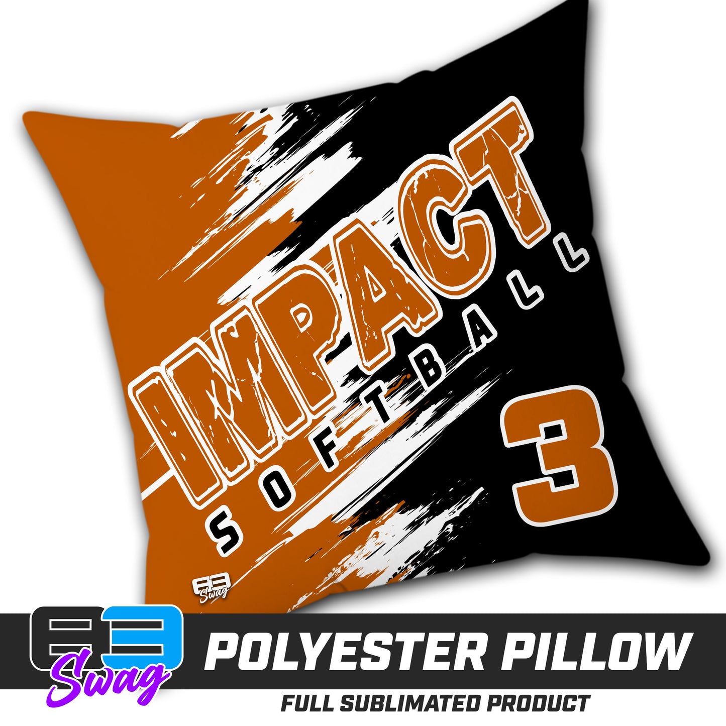 Double Sided Polyester Square Pillow - Impact Softball