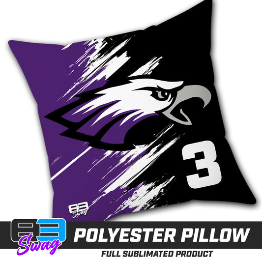 Double Sided Polyester Square Pillow - Bellmawr Purple Eagles