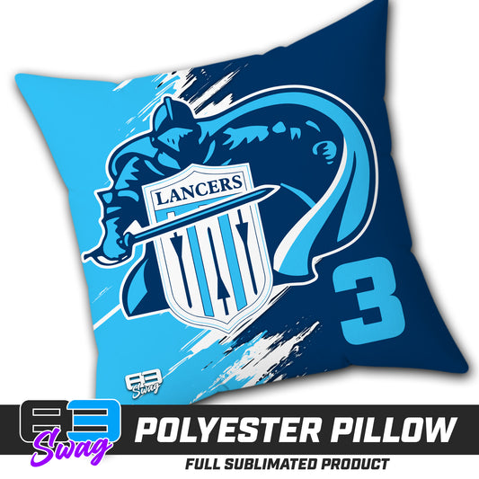 Double Sided Polyester Square Pillow - Belleville East Lancers