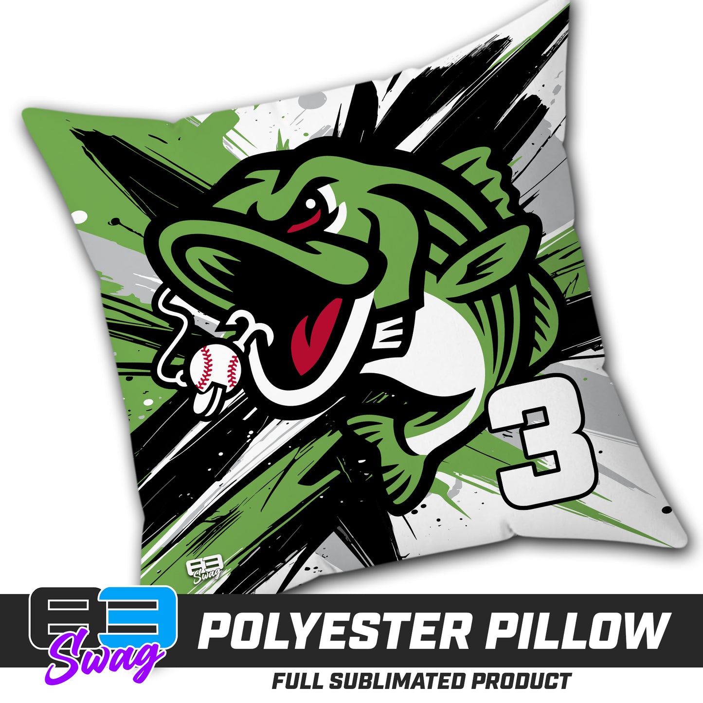 CUSTOM - Double Sided Polyester Square Pillow - RBA Stripers Baseball