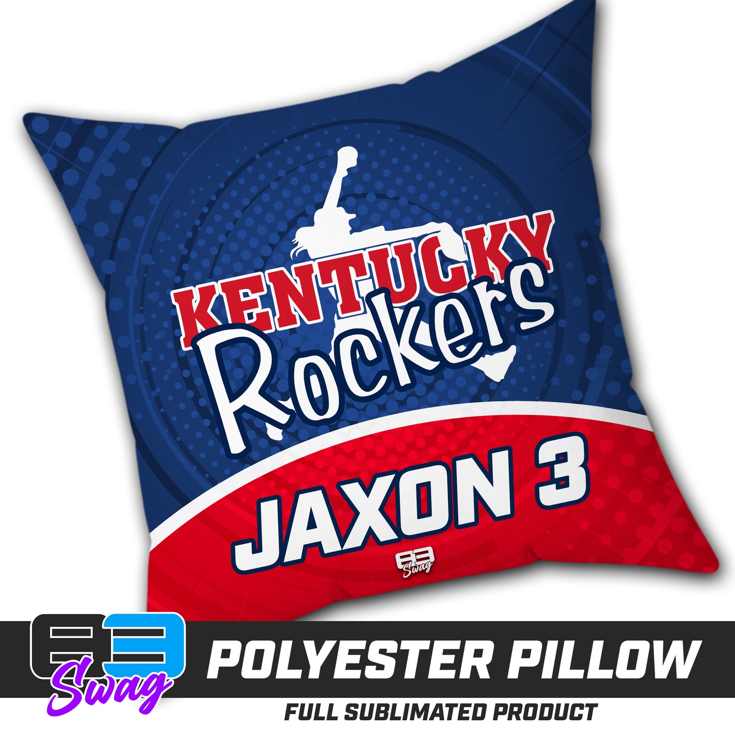 CUSTOM - Double Sided Polyester Square Pillow - KY Rockers Softball