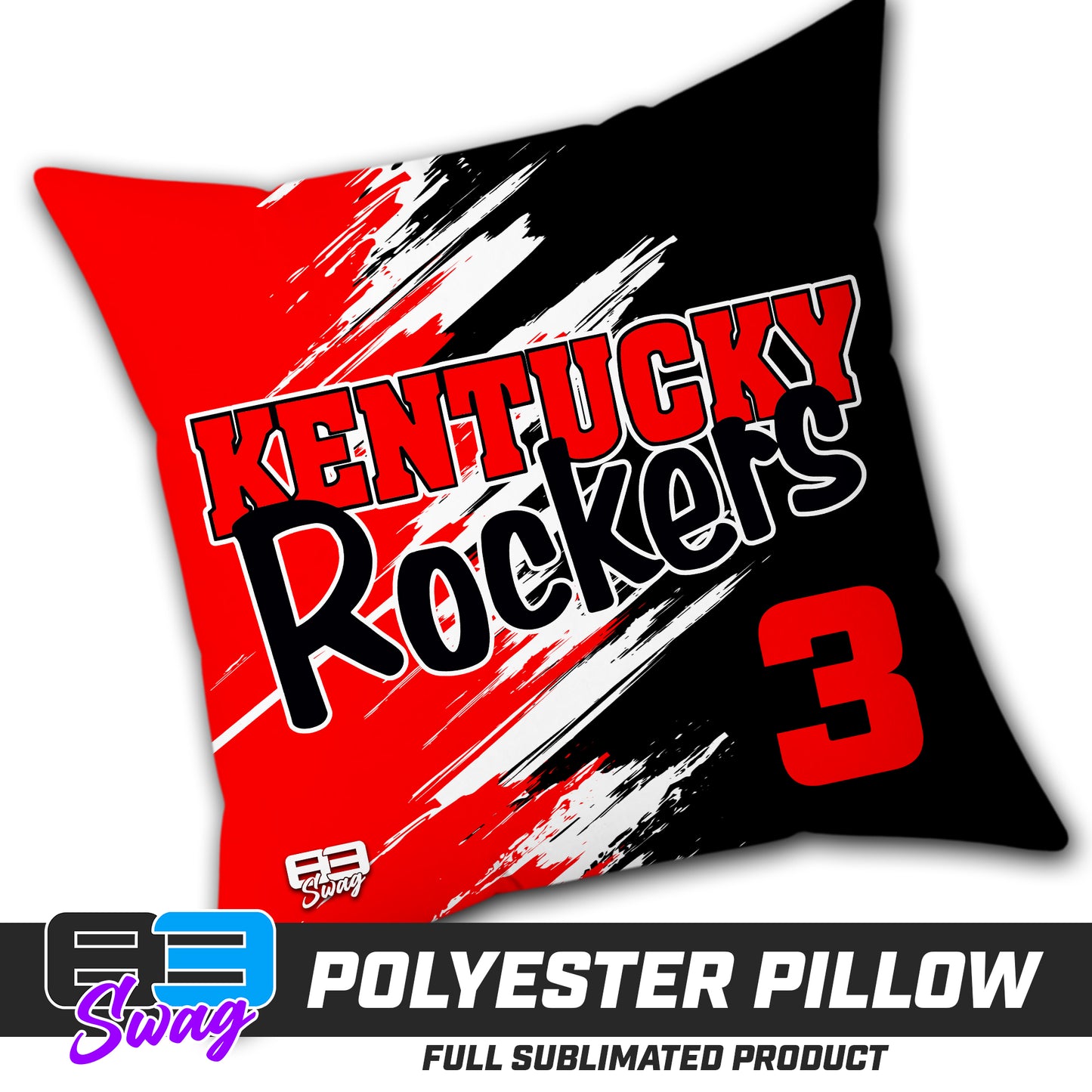 Double Sided Polyester Square Pillow - Kentucky Rockers Softball