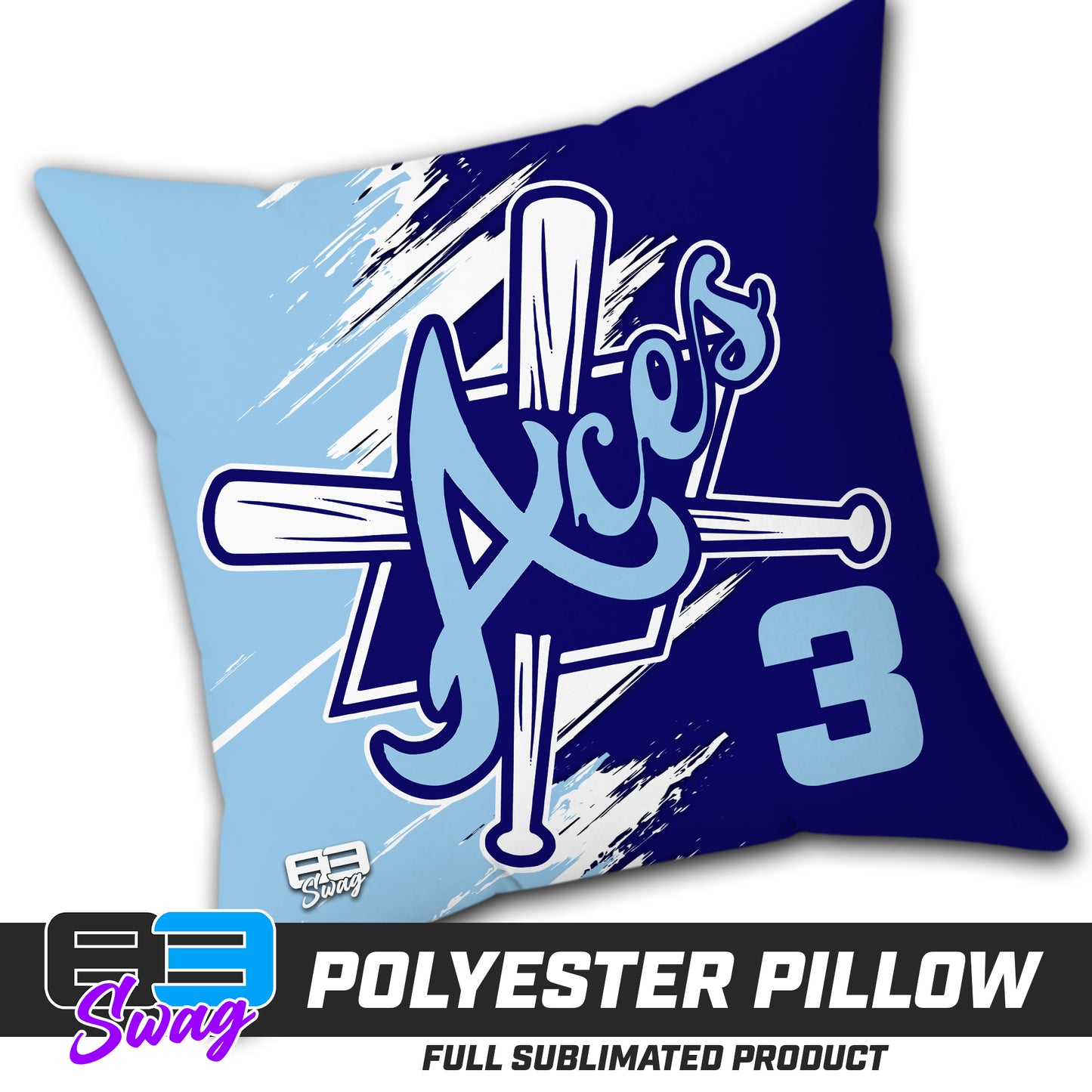 Double Sided Polyester Square Pillow - Aces Baseball